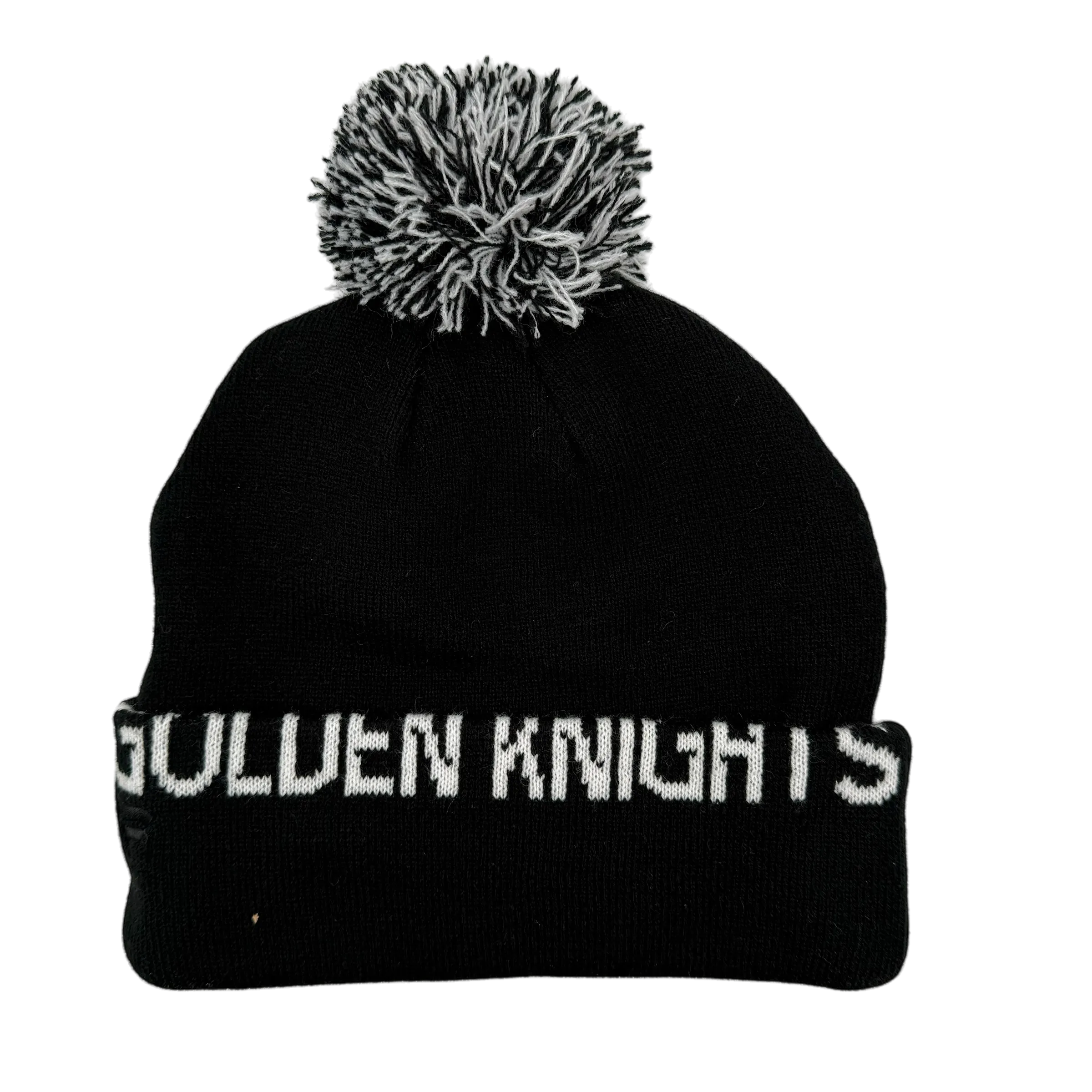 Vegas Golden Knights High Stick Cuffed Knit Hat with Pom - Black