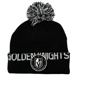 Vegas Golden Knights High Stick Cuffed Knit Hat with Pom - Black