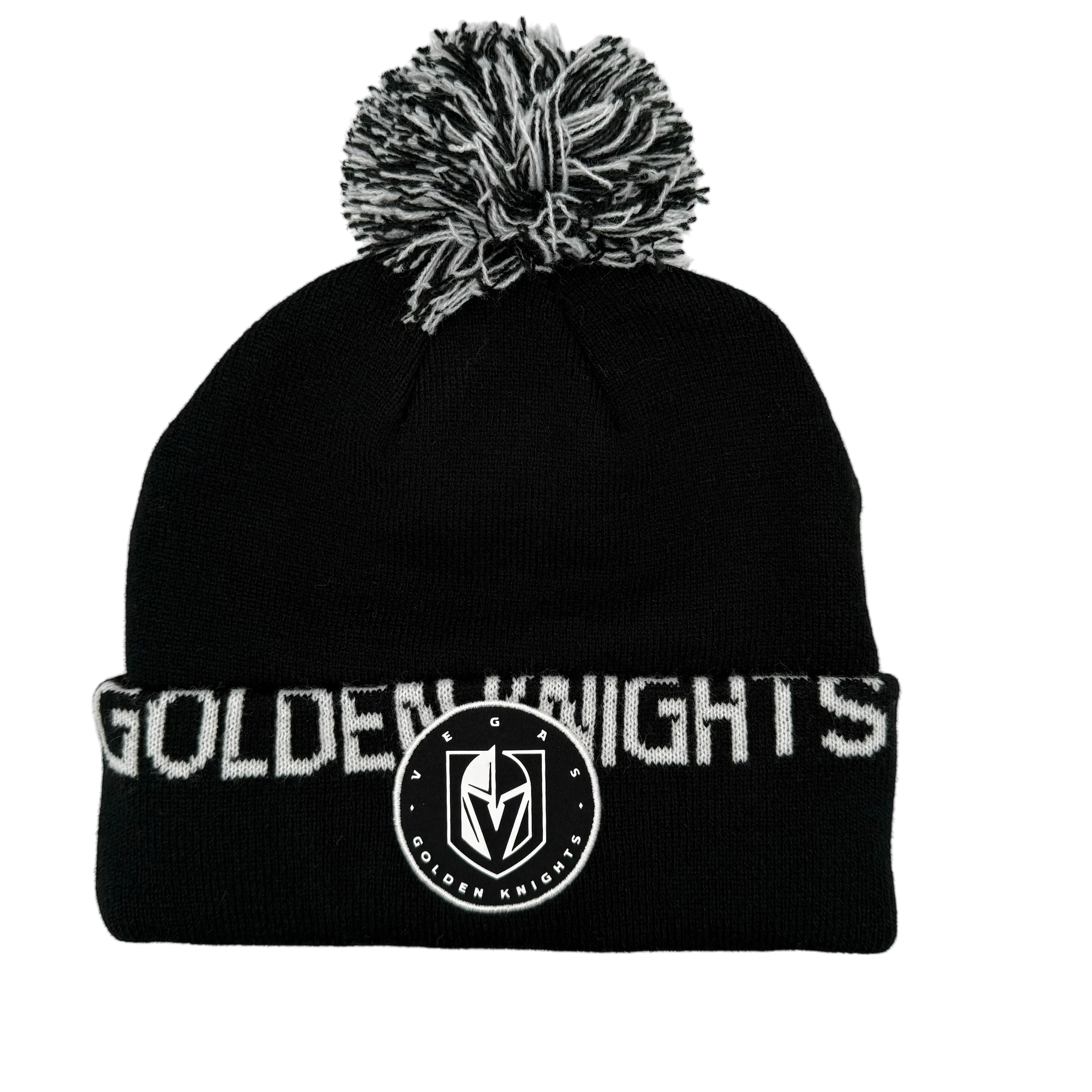 Vegas Golden Knights High Stick Cuffed Knit Hat with Pom - Black