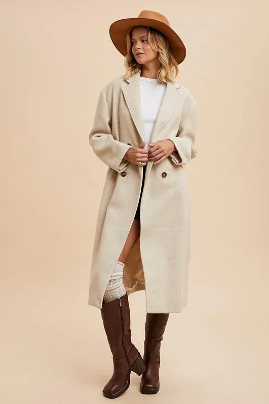 VIVIENNE FELTED DOUBLE BREASTED LAPEL DUSTER COAT