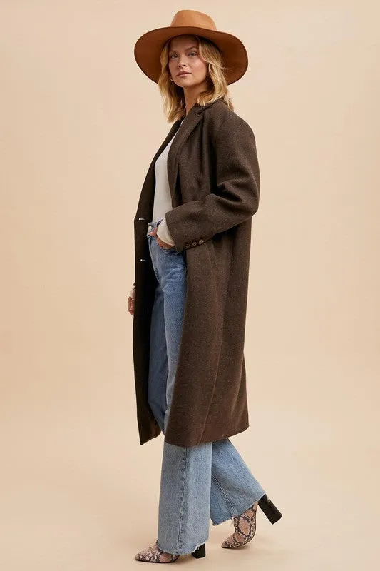 VIVIENNE FELTED DOUBLE BREASTED LAPEL DUSTER COAT