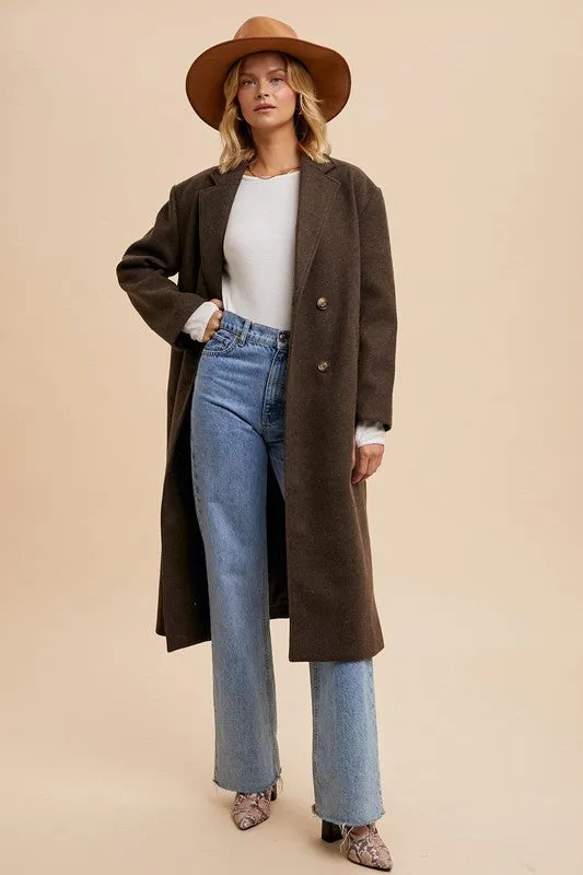 VIVIENNE FELTED DOUBLE BREASTED LAPEL DUSTER COAT