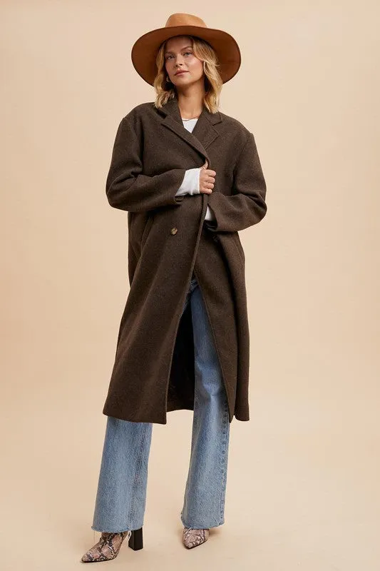 VIVIENNE FELTED DOUBLE BREASTED LAPEL DUSTER COAT