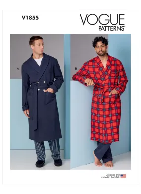 Vogue Pattern V1855 Men's Robe And Belt