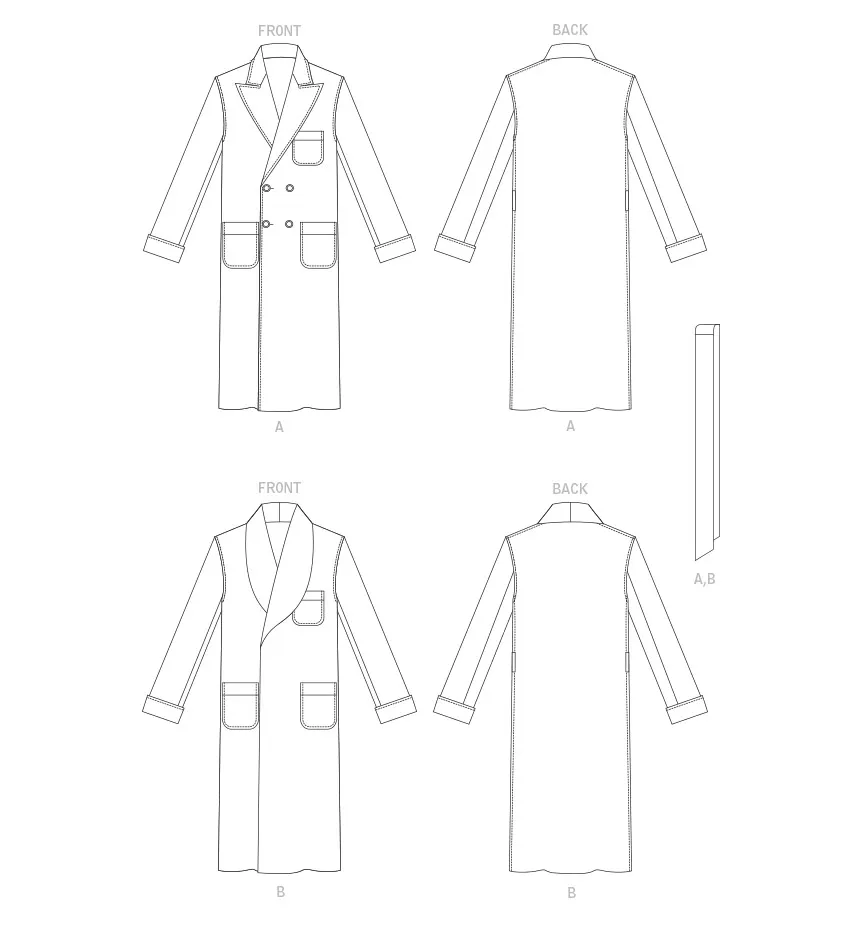 Vogue Pattern V1855 Men's Robe And Belt