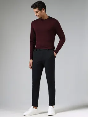 WES Formals Wine Slim-Fit Sweater