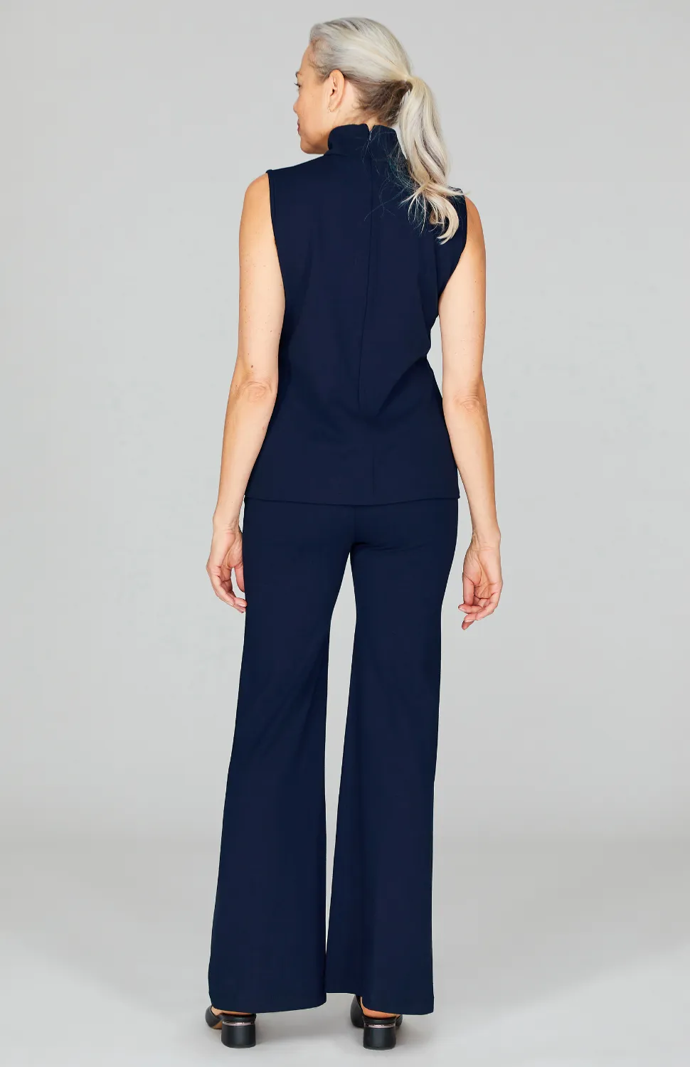 Wide Ponte Pant w/Wide Elastic Waistband