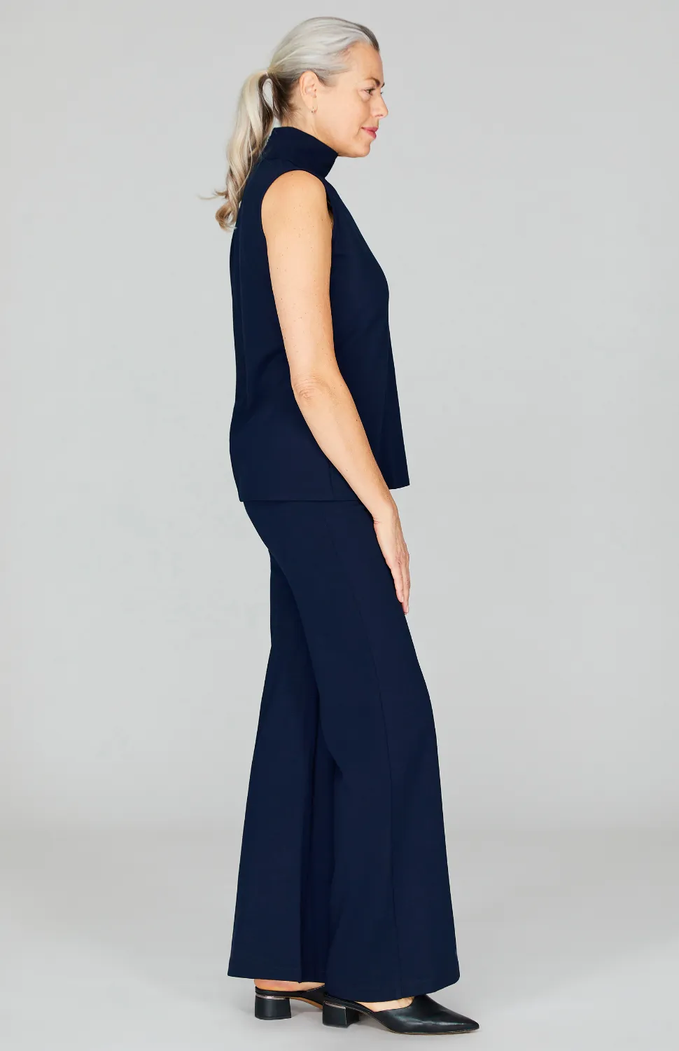 Wide Ponte Pant w/Wide Elastic Waistband