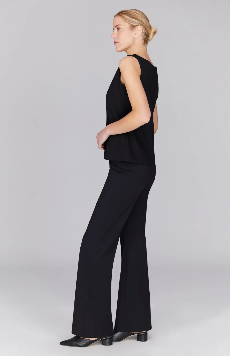 Wide Ponte Pant w/Wide Elastic Waistband