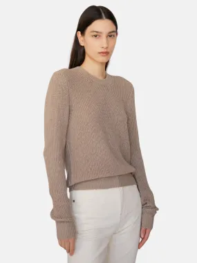 Winona Cotton Crewneck Sweater in Farro