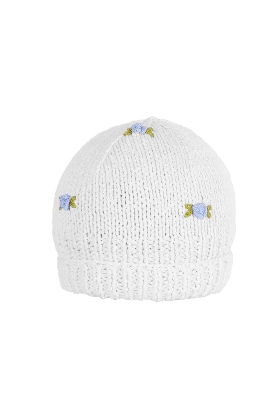 WINTER BLOOM BLUE ROSE Cotton Beanie Hat