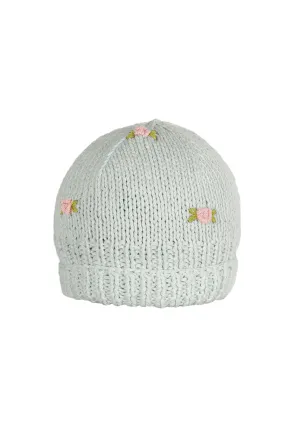 WINTER BLOOM PINK ROSE Cotton Beanie Hat