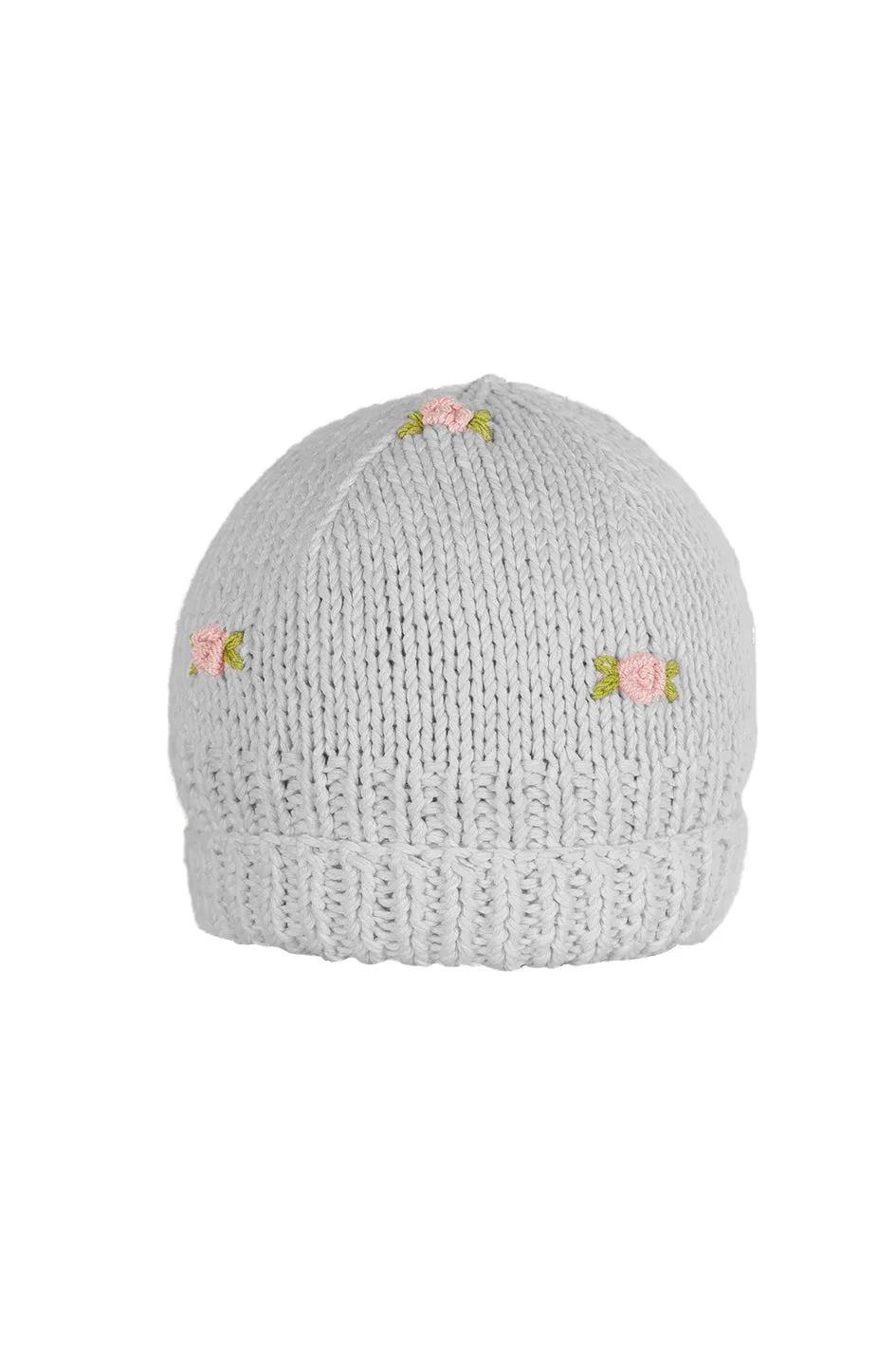 WINTER BLOOM PINK ROSE Cotton Beanie Hat