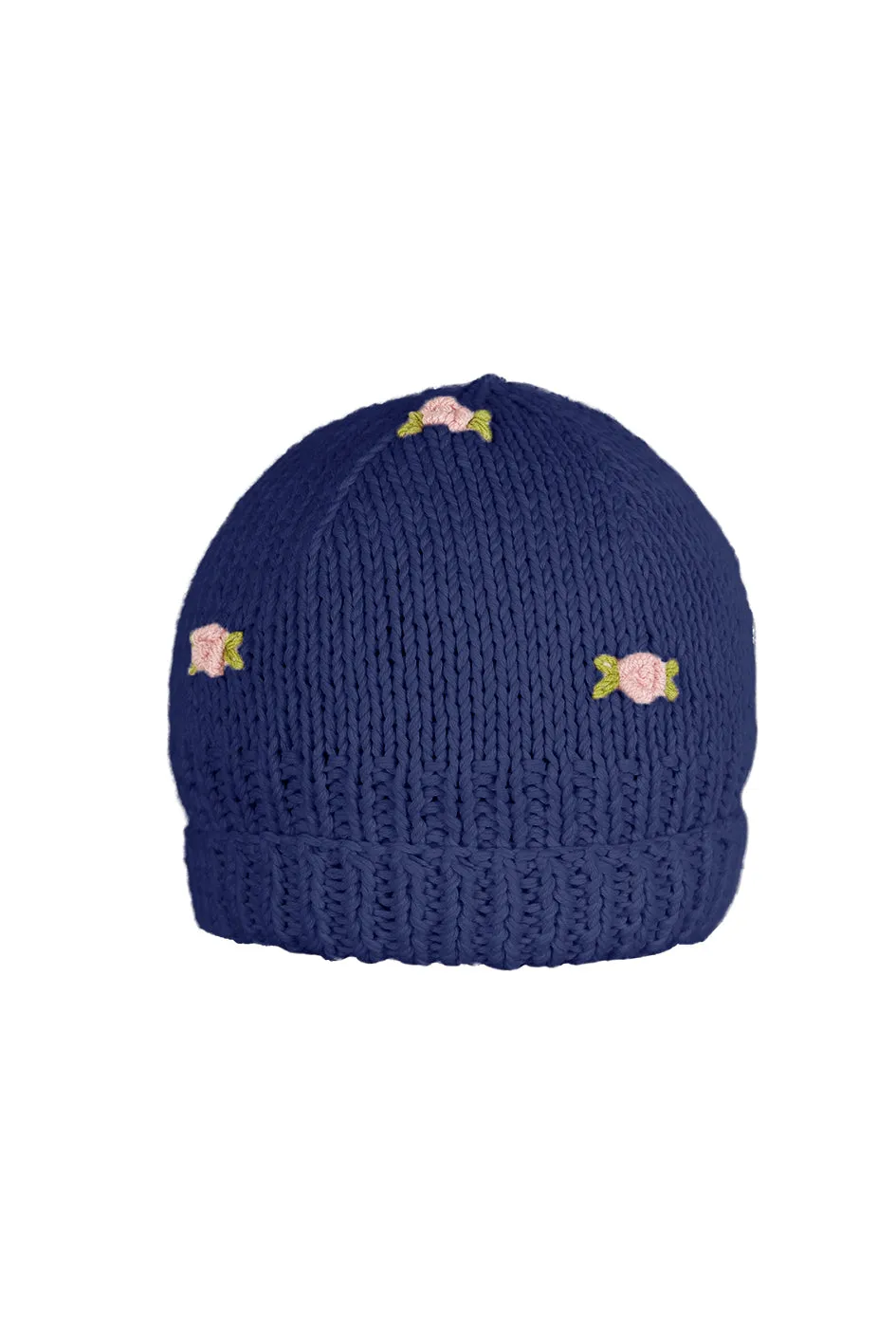 WINTER BLOOM PINK ROSE Cotton Beanie Hat