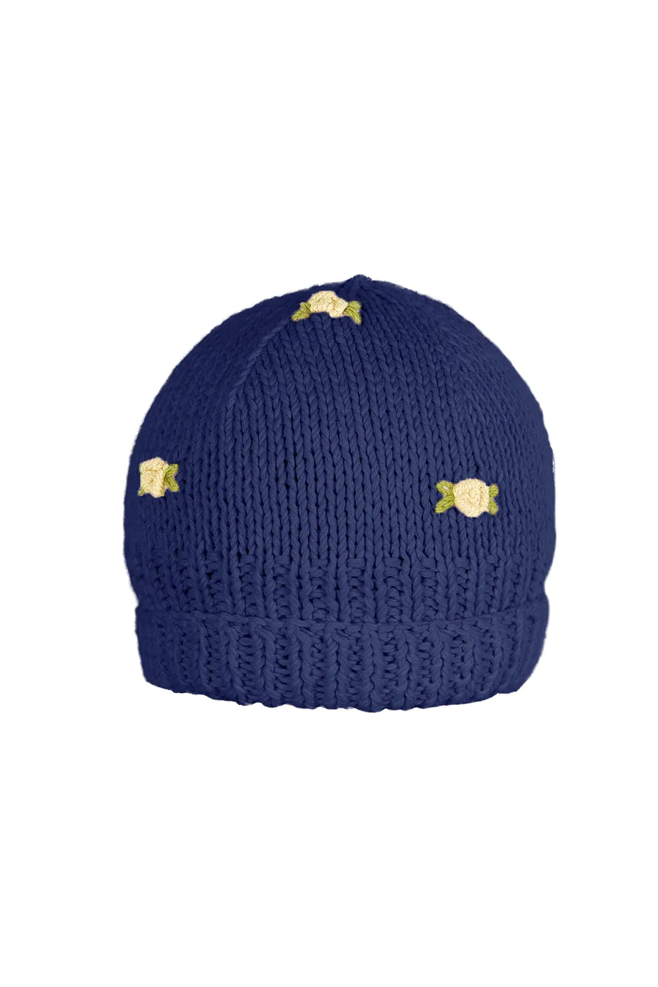 WINTER BLOOM YELLOW ROSE Cotton Beanie Hat