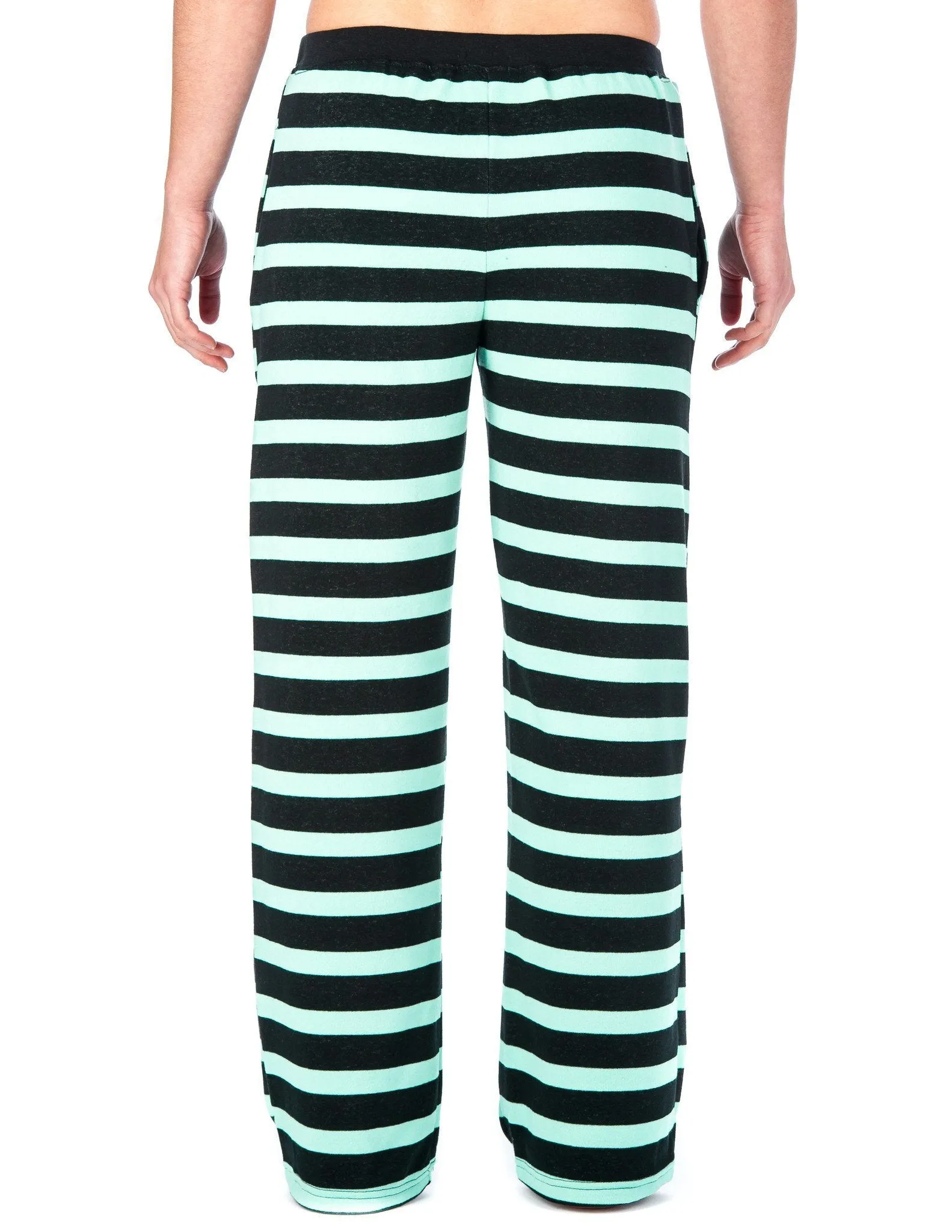 Women's Towel Brushed Sweatpants - Black-Aqua