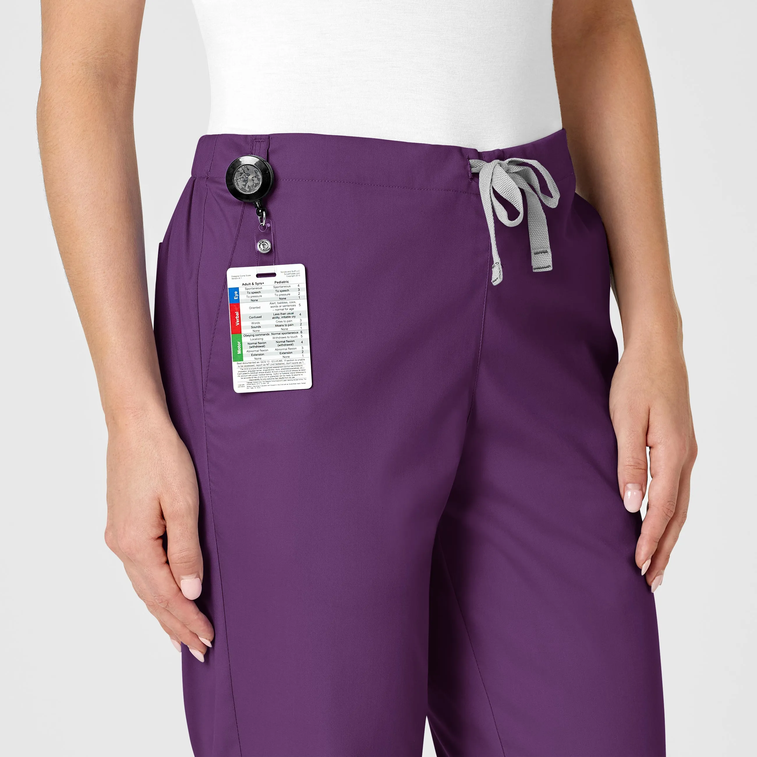 WonderWORK Women's Flare Leg Scrub Pant - Eggplant