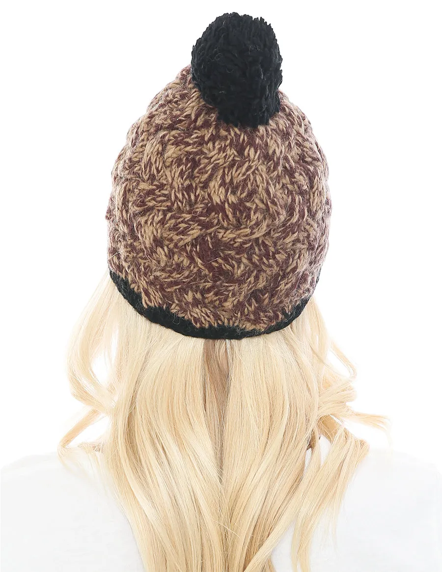 Woolen Beanie Hat with Pom Pom