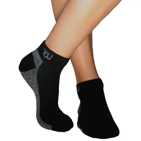 YoU Compression® Black & Grey Marl CUSHION Ankle Socks 20-30 mmHg